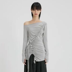 Twisted One-Shoulder Long Sleeve